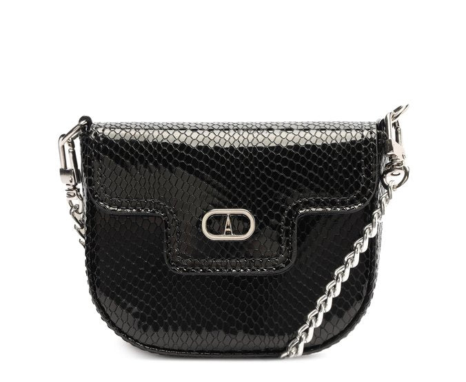 Bolsa Tiracolo Pochete Preta Pequena Snake