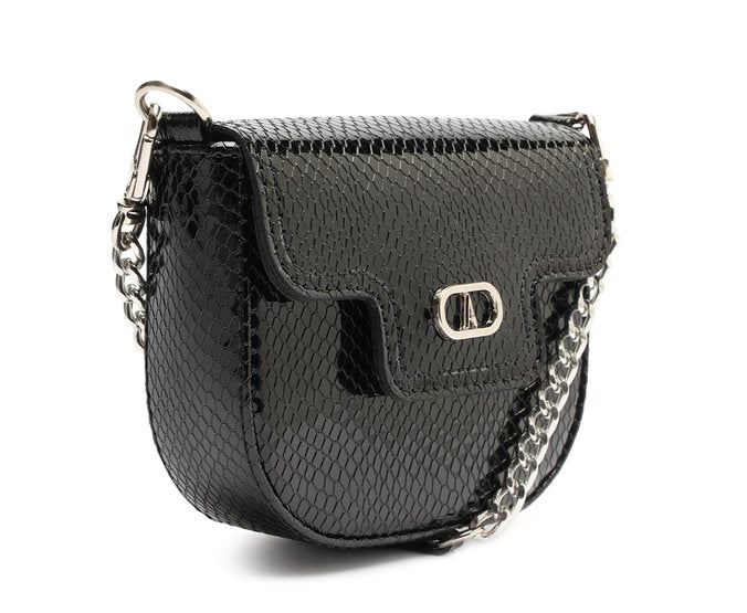 Bolsa Tiracolo Pochete Preta Pequena Snake
