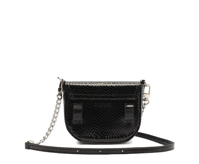Bolsa Tiracolo Pochete Preta Pequena Snake