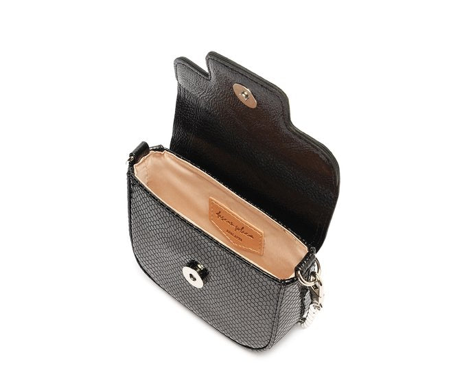 Bolsa Tiracolo Pochete Preta Pequena Snake