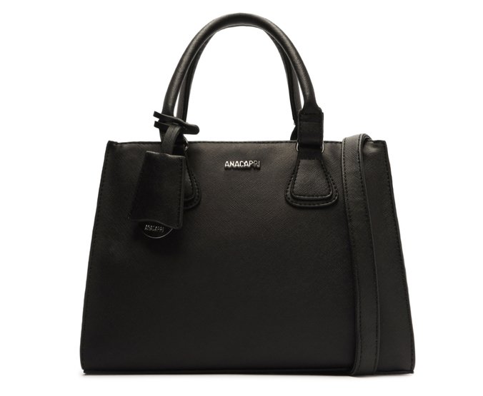 Bolsa Tote Preta Monocolor Média