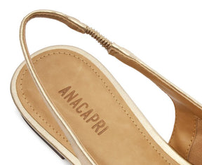 Sapatilha Dourada Slingback Bico Fino