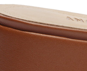 Mocassim Slingback Salto Bloco Bridão Marrom