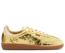 Tênis De Amarrar Dourado Ouro Metal