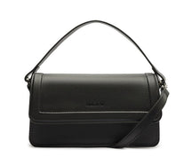 Bolsa Crossbody Média Preta Costura Ornamental