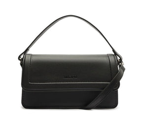 Bolsa Crossbody Média Preta Costura Ornamental