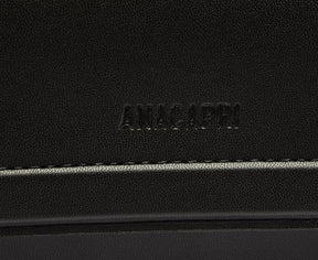 Bolsa Crossbody Média Preta Costura Ornamental
