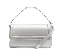 Bolsa Crossbody Média Prata Costura Ornamental