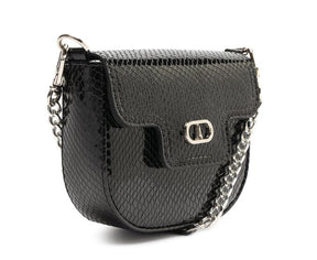 Bolsa Tiracolo Pochete Preta Pequena Snake