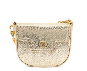 Bolsa Tiracolo Pochete Dourada Pequena Snake