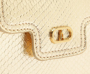 Bolsa Tiracolo Pochete Dourada Pequena Snake