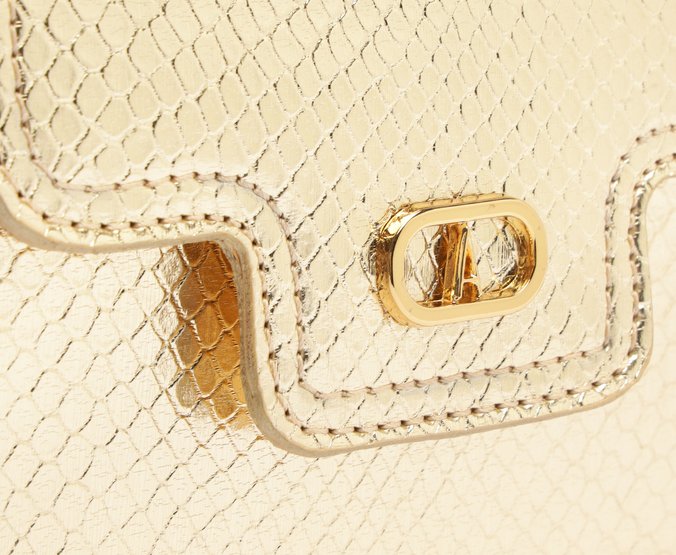 Bolsa Tiracolo Pochete Dourada Pequena Snake