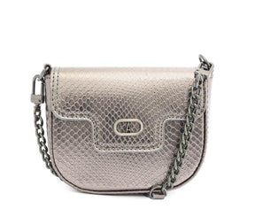 Bolsa Tiracolo Pochete Prata Pequena Snake