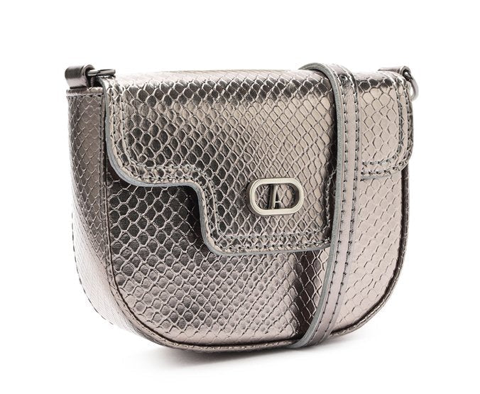 Bolsa Tiracolo Pochete Prata Pequena Snake