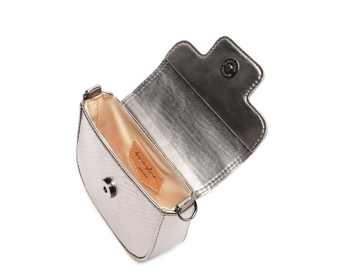 Bolsa Tiracolo Pochete Prata Pequena Snake