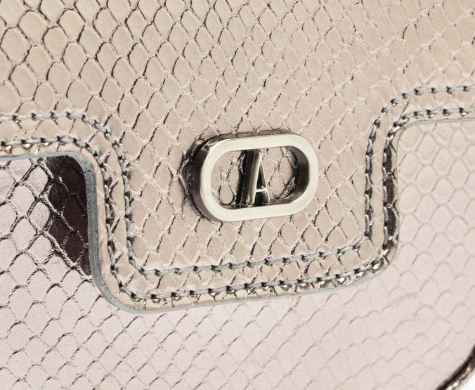 Bolsa Tiracolo Pochete Prata Pequena Snake